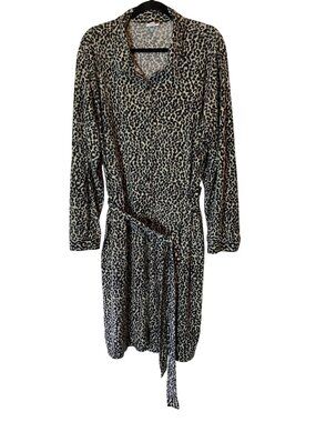 LuLaRoe Leopard Print Shirt Dress with Pockets Belt 3XL